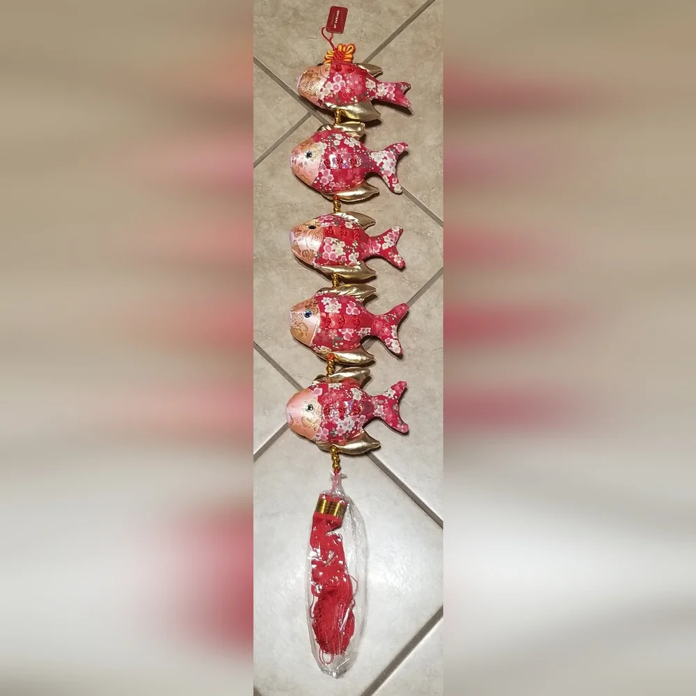 World Market Lunar New Year Lucky Fish Garland [1 FISH MISSING AN EYE]